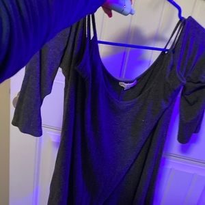 Long sleeve off shoulder dress shirt